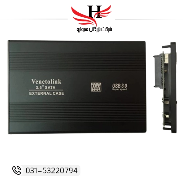 باکس تبدیل SATA به USB 2.0 هارددیسک 3.5 اینچی ونتولینک مدل 02 مناسب اتصال هارد اینترنال 3.5 اینچ به USB